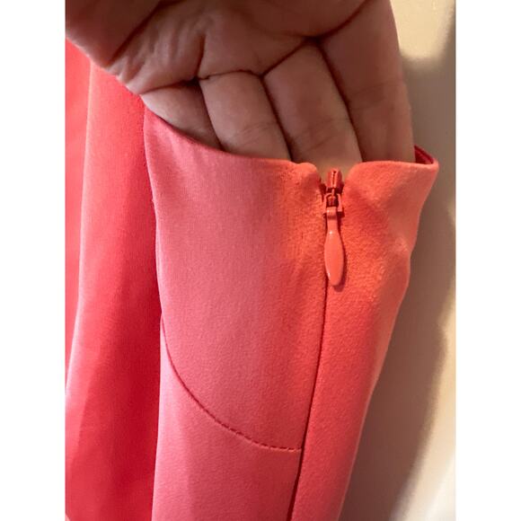 Anthropologie BHLDN Coral Dylan One Shoulder Satin Side Slit Gown Size 6 NWT - Picture 4 of 9